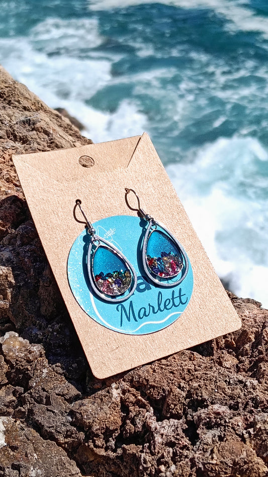 Pendientes Doble Gota "Cristales del Mar"